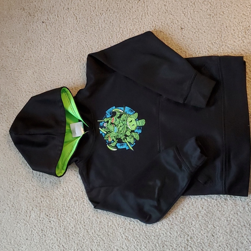TMNT Hoodie , black with the Fab Four featured on the front.